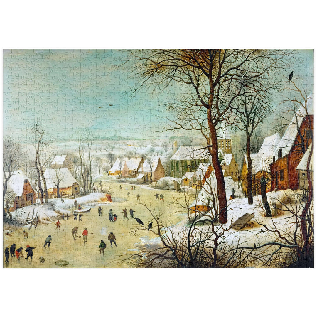 Winter Landscape with Skaters and a Bird Trap, 1565, by Pieter Bruegel The Elder - Premium 1000 Teil