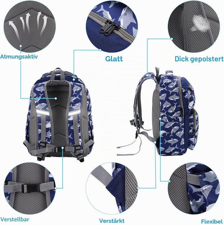 VASCHY Kinderrucksack, Kinder Rucksack Kindergartenrucksack 12L Niedlich Wasserabweisend Schulrucksa