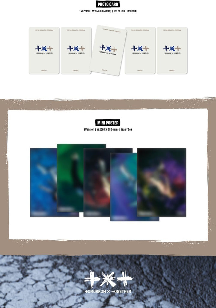TOMORROW X TOGETHER TXT - THE NAME CHAPTER : FREEFALL [GRAVITY Ver.] Album (5 ver. SET), 5 ver. SET