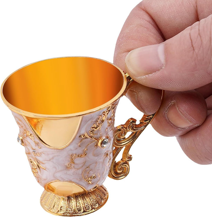 Vintage Türkische Kaffeekanne Set,Metallteekannenset mit 6 Kaffeetassen und Teetablett,Tee-Set Tee O