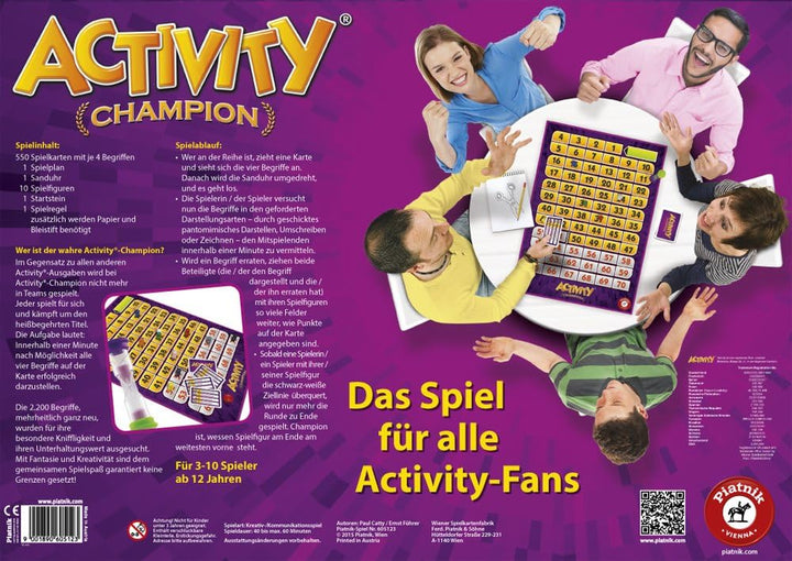 Piatnik 6051 6051-Partyspiel-Activity Champion | Partyspiel | Actvity Klassiker, Mehrfarbig Activity