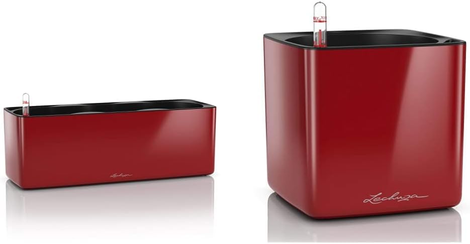 Lechuza Cube Glossy Triple, Scarlet Rot & Cube Glossy 16, Lackierte Oberfläche, Scarlet Rot, Hochwer