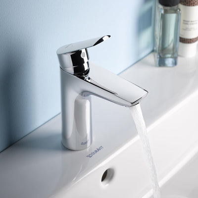 Duravit No.1 Waschtischarmatur, Grösse M (Auslauf Höhe 117 mm), Wasserhahn Bad mit Zugstangen-Ablauf