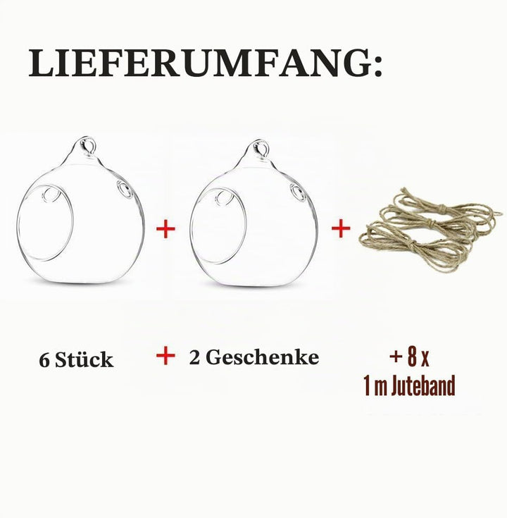 NUPTIO 8 Stücke 8cm Hängen Glaskugel Teelicht Kerzenhalter Hause Hochzeit Mittelstücke Decor Garten