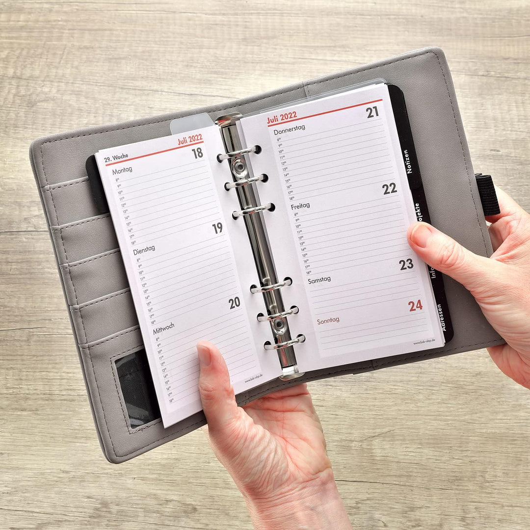 BSB Terminplaner Organizer Wochenplaner Terminkalender - 2026 - ca. A6-1 Woche = 2 Seiten - Kunststo