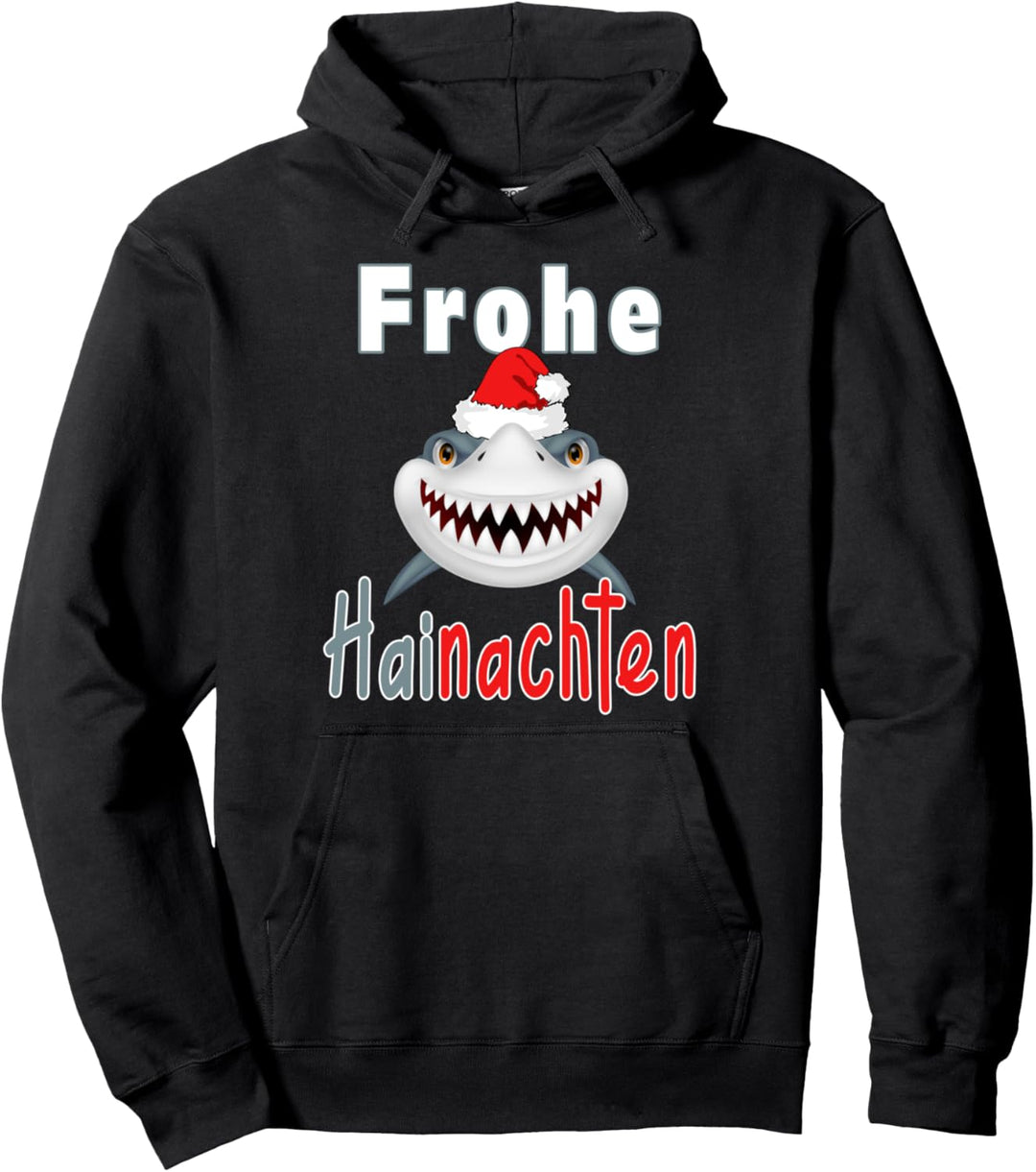 Lustiges Weihnachten 2023 Frohe Hainachten Grinsender Hai Pullover Hoodie