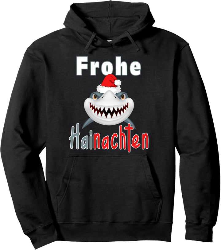 Lustiges Weihnachten 2023 Frohe Hainachten Grinsender Hai Pullover Hoodie
