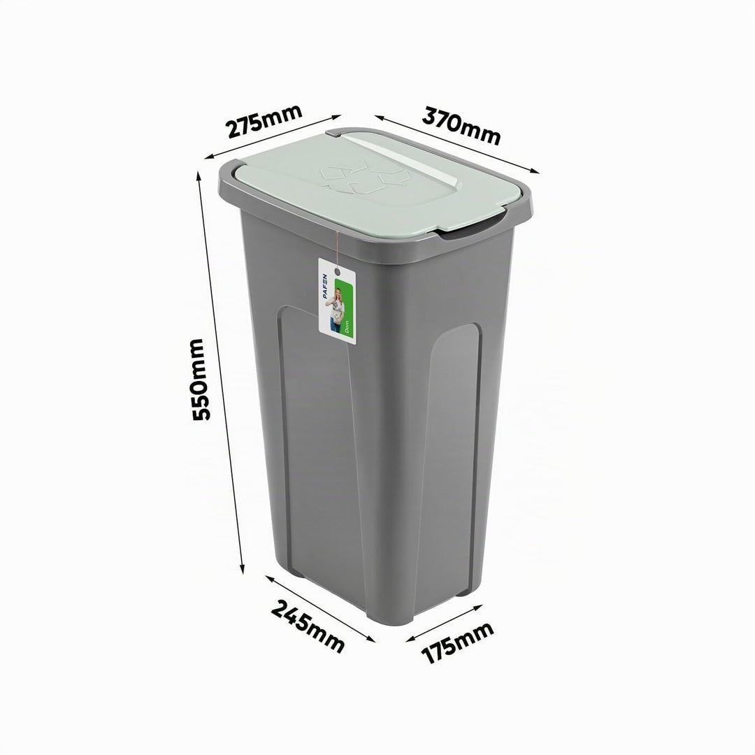 PAFEN Grosser Mülleimer SET für Recycling - 4er Abfallbehälter Hohe Recyclingbehälter - 2x 30l und 2