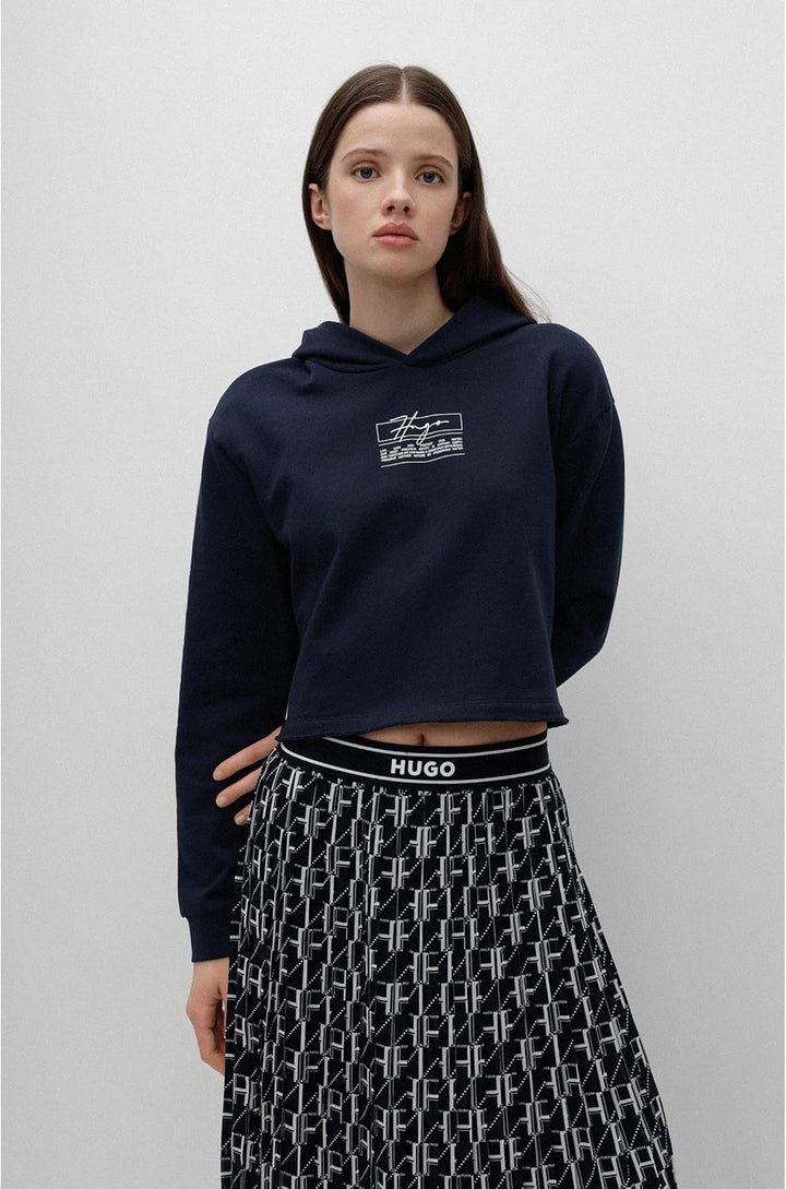 HUGO Damen Kapuzenpullover S Open Blue464, S Open Blue464