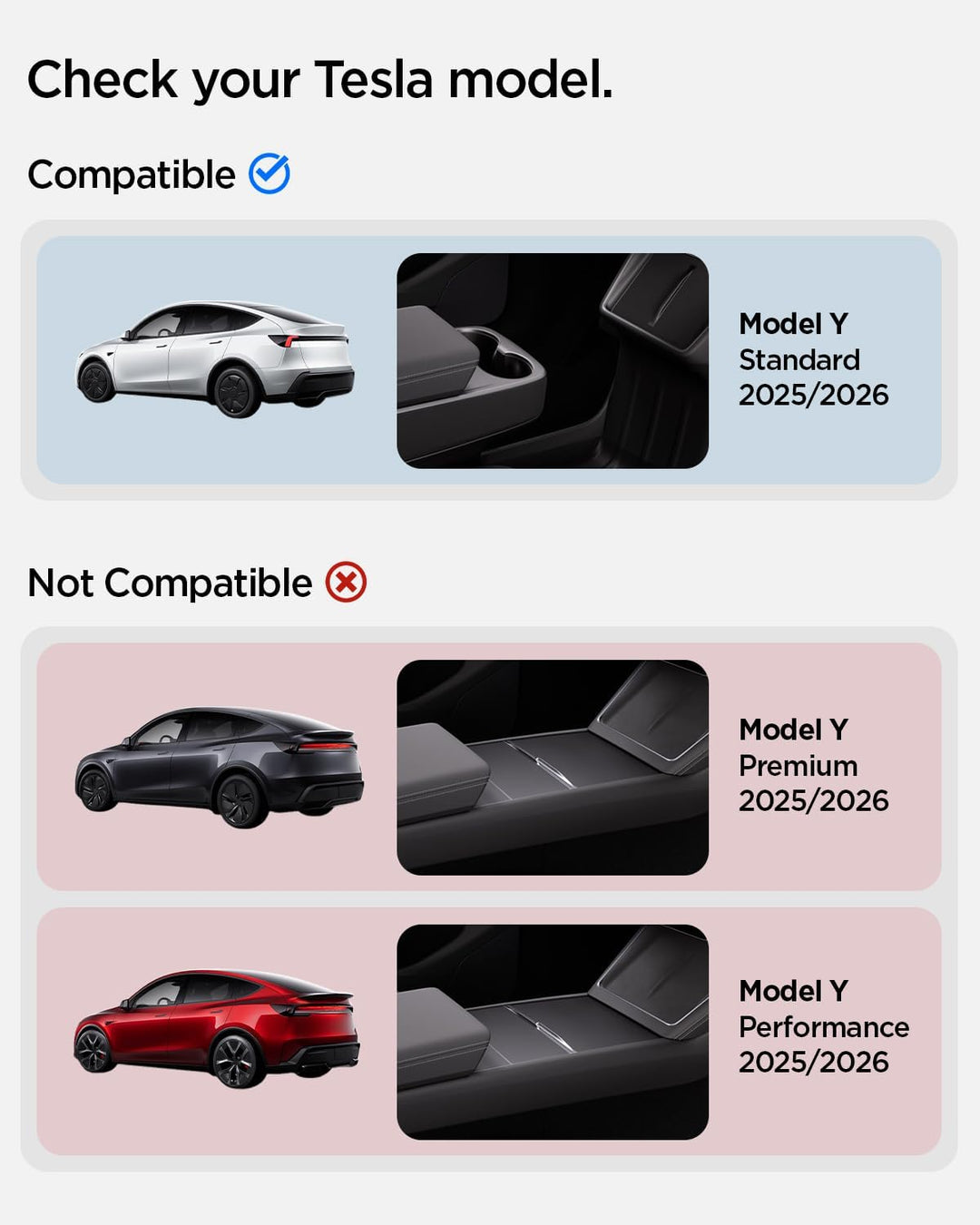 Spigen Tesla Model Y Juniper 2025 2026 (NUR Standard) Organizer für die untere Mittelkonsole mit Get