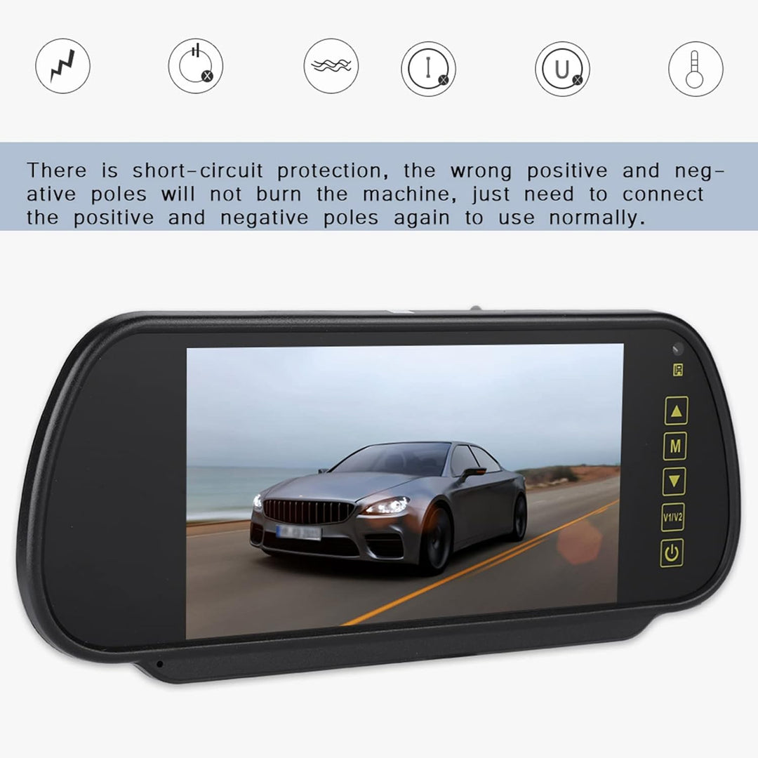Kamera-Rückfahrkamera-Set, Rückspiegel-, 7 Zoll LCD-Display, Rückfahrkamera-, Parkmonitor für Rückfa