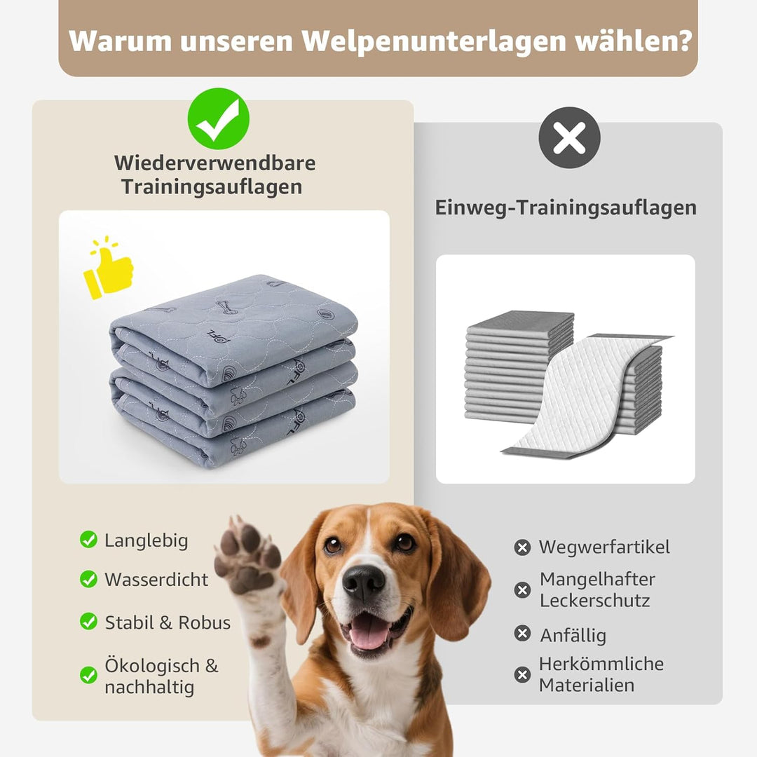 PICK FOR LIFE 2 Stück sehr saugfähig Welpenunterlagen, 46 * 61cm Wasserdicht und waschbar Puppy Trai