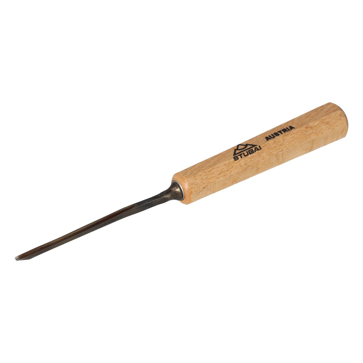 STUBAI Stemmeisen Stechbeitel Serie 52 - Form 8 | Gerades Hohleisen 2 mm, mit Holzgriff, für Figuren