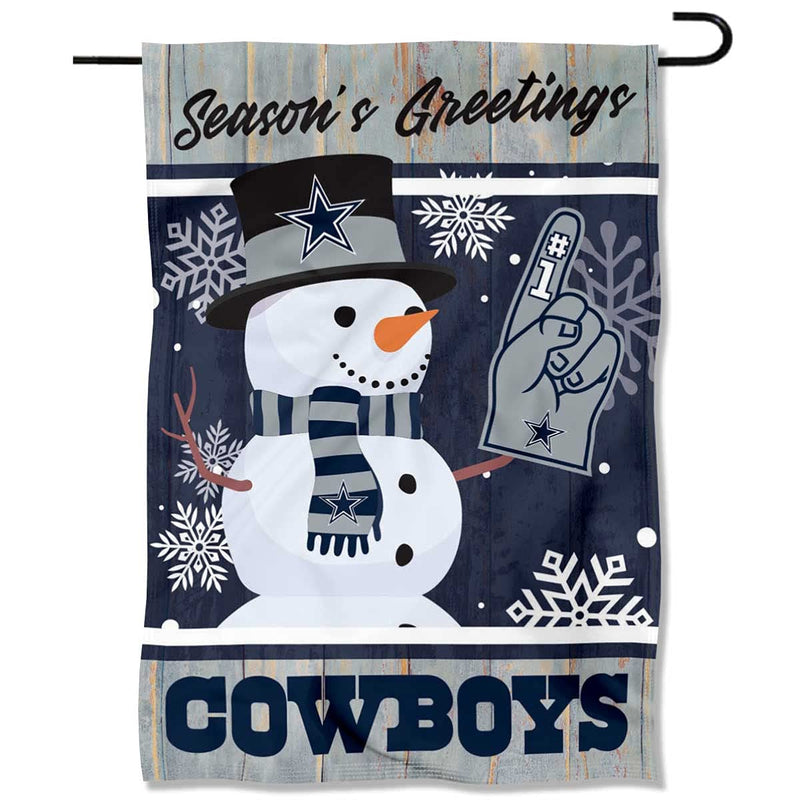 Dallas Cowboys Holiday Winter Snow Garden Flag Double Sided Banner