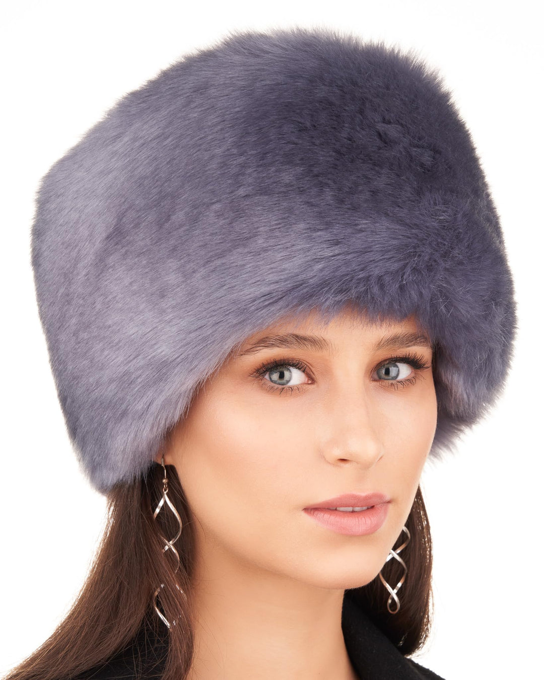 Futrzane Siberian Kosakenmütze - Pelzmütze Damen - Fell Pelz Russische Mütze XS Stahlblau Siberian,