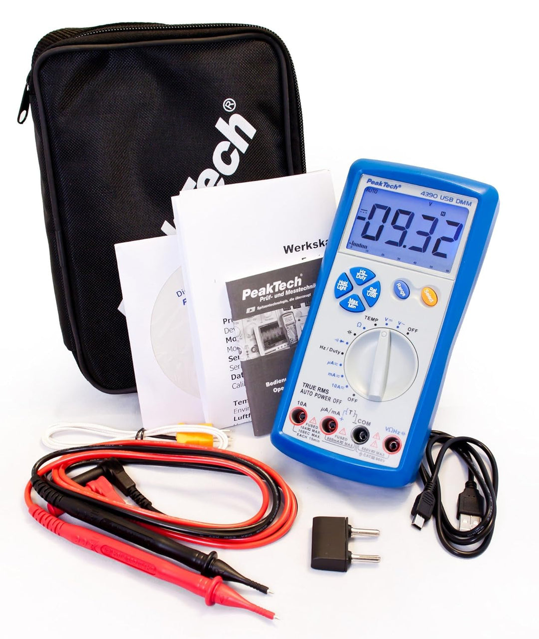 PeakTech True RMS Digital Multimeter 6000 Counts mit USB, Durchgangsprüfer und Autorange - CAT III 6