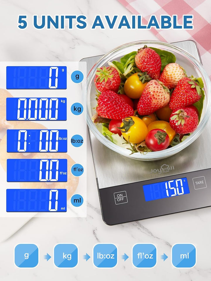 Lebensmittelwaage, 10kg/1g Digitale Küchenwaage, Lebensmittelwaage in Gramm und Unzen zum Backen und