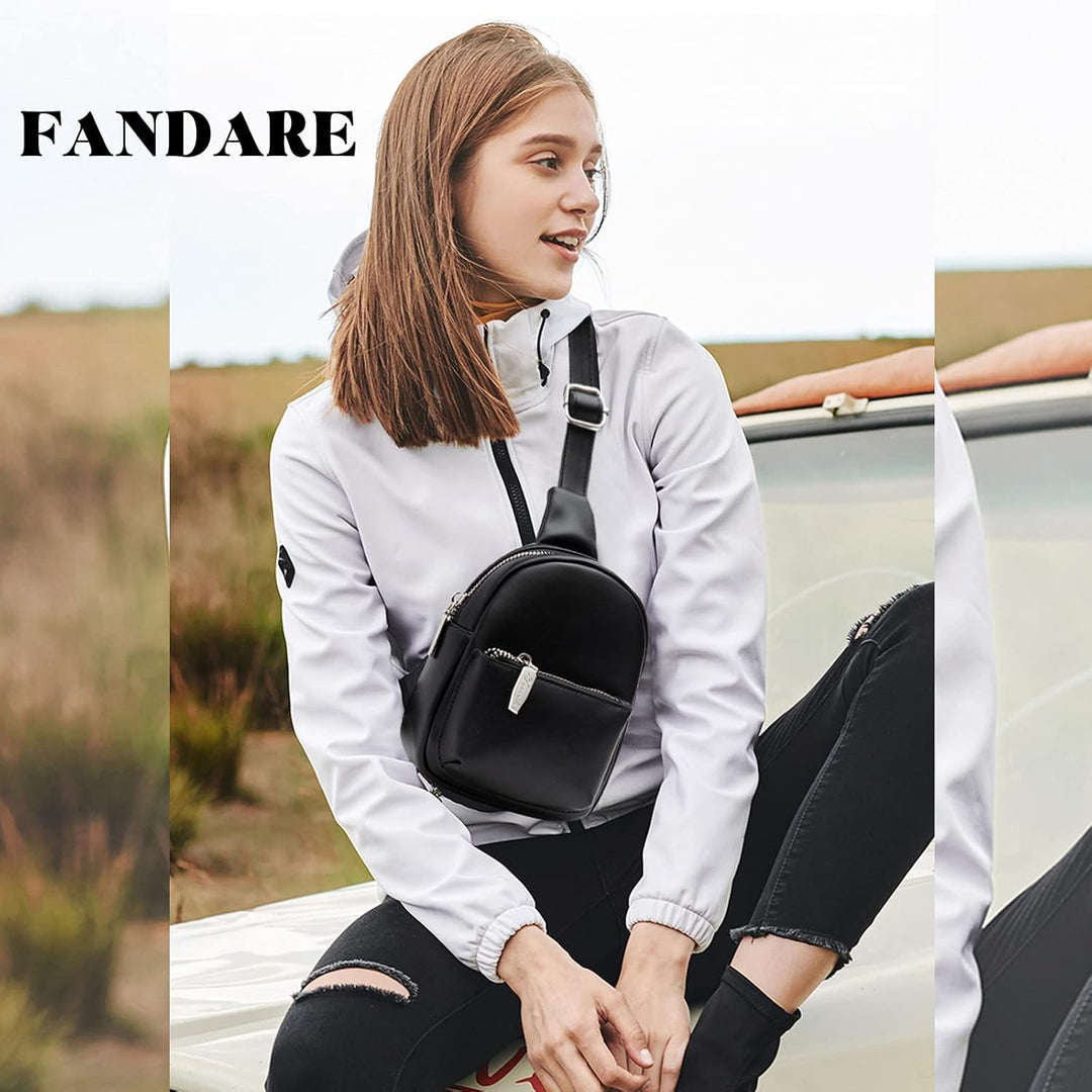 FANDARE Modische Brusttasche, Damen, leicht, Sling Bag, Mädchen, Schultertasche, für Reisen, Sport,