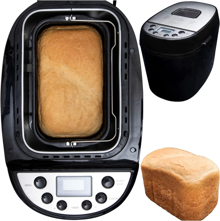 Gastronoma 18260001 Brotbackautomat, Brotbackmaschine 12 digitale Programme, automatisches Zutatenfa