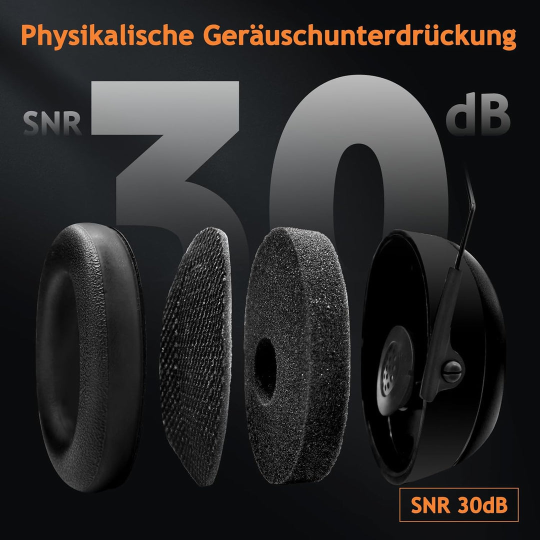 PROHEAR 037 Gehörschutz mit Bluetooth, BT 5.1-Technologie Kopfhörer mit Eingebautem Mikrofon und Lär