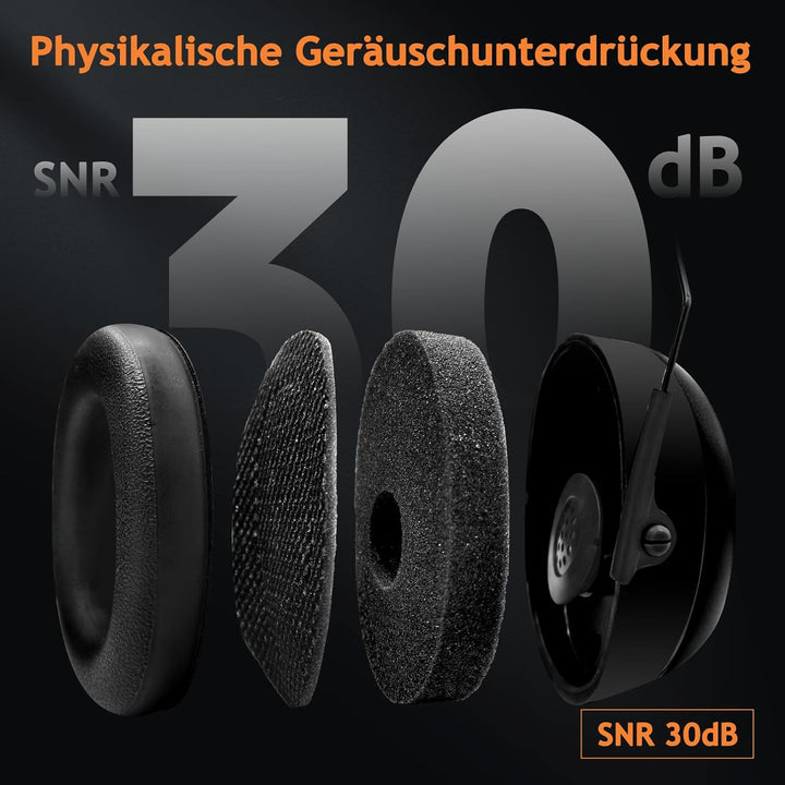 PROHEAR 037 Gehörschutz mit Bluetooth, BT 5.1-Technologie Kopfhörer mit Eingebautem Mikrofon und Lär