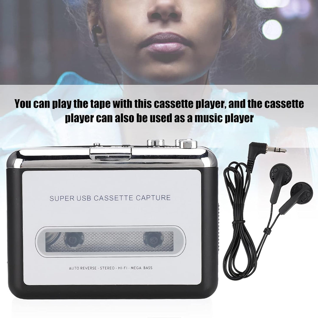 Garsent Kassettenrekorder, USB-Bandkonverter für MP3-Audio-Musik-Player mit Kopfhörern, kompatibel m