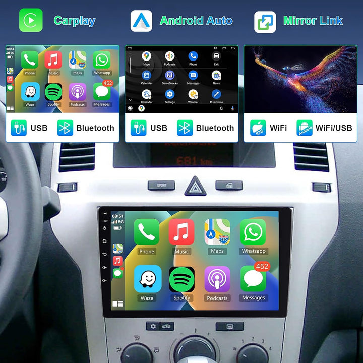Hodozzy 8 Core 4G+64G Android Autoradio für Opel Zafira/Antara/Astra 2006-2010,9 Zoll Touchscreen Bi