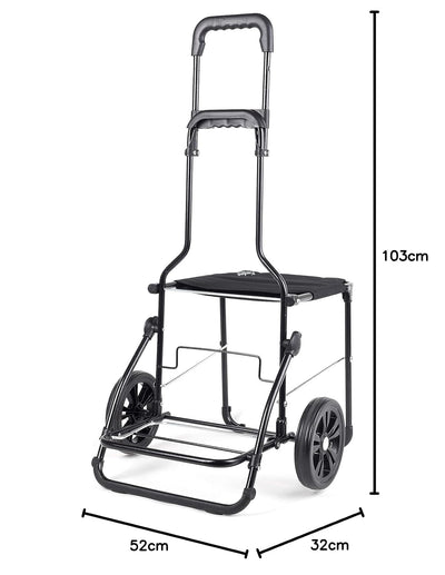 Andersen Shopper Komfort Stahl klappbar mit Rad Ø 20cm und 44 Liter Tasche Ivar mit Kühlfach anthraz