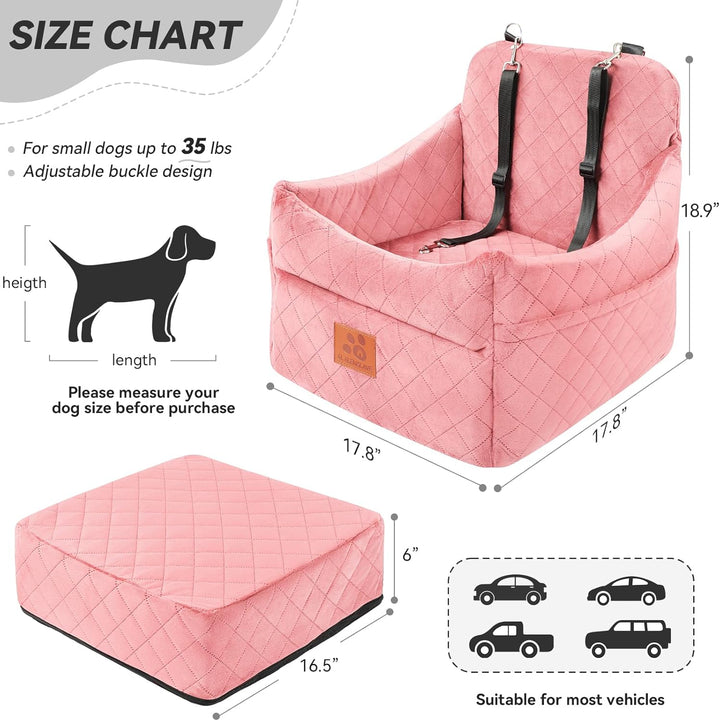 GL GLENSLAVE Hunde-Autositz für kleine/mittlere Hunde, Hundeautositz mit Dicker Polsterung unter 35