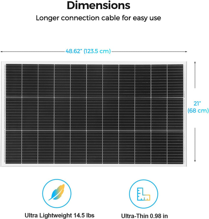 WUZECK 300W Solarpanel-Kit Set, Monokristallines 18V 2X150Watt Glas Solarmodul+20A 12V/24V Solarlade