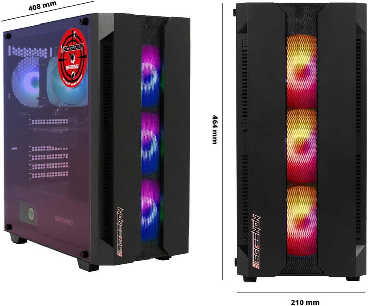 ScreenOn Gaming PC Ryzen 5 5600G • Radeon Vega 7 (2 GB) Grafikkarte • 16 GB RAM DDR4 3200 MHz • 1000
