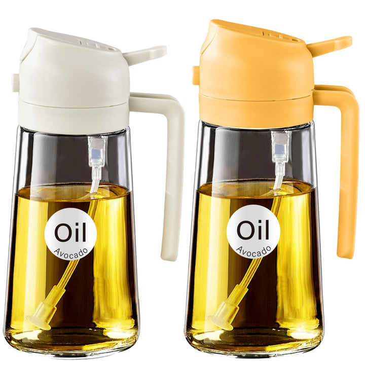 YARRAMATE 2 Stück 2 In 1 Sprühgerät für Speiseöl, 470 Ml Sprühflasche, Lebensmittelecht, Speiseölspr