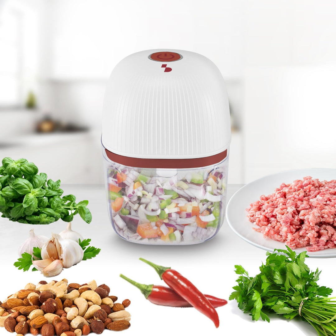 BEPER P102ROB051 Wiederaufladbarer Mini-Zerkleinerer, 350 ml, kabelloser Zerkleinerer mit 3 Klingen