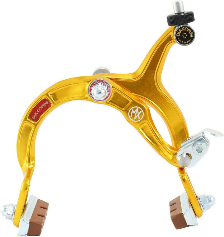 Dia-Compe MX1000 Side Pull Caliper Brake Set (F+R) for Old School BMX, Gold, DP2509-FR