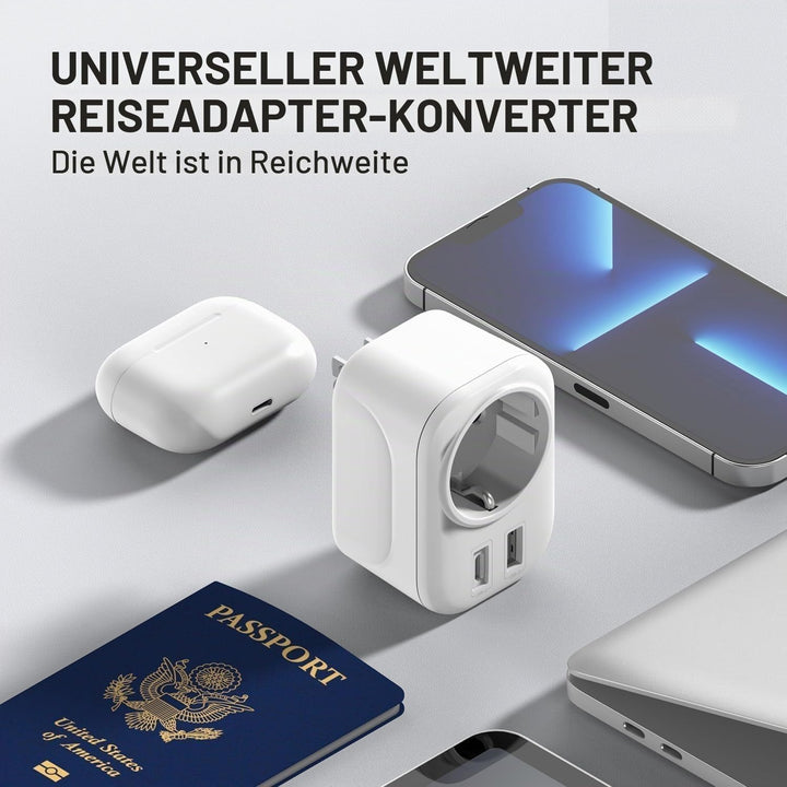 Reisestecker Adapter USA Deutschland Stecker USA Adapter Steckdose mit USB A &amp; C Reise Geschenk Gadg