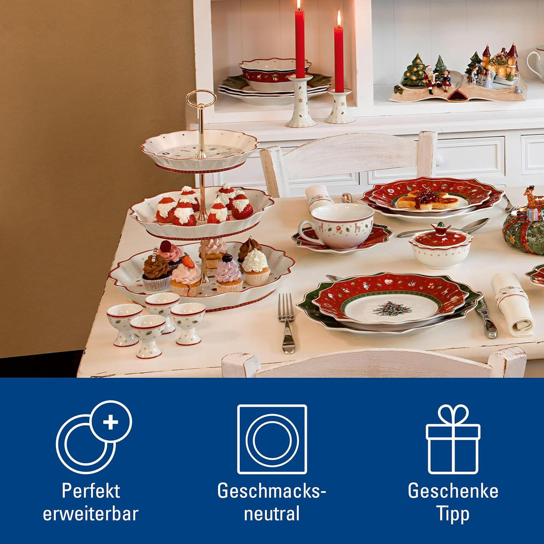 Villeroy und Boch Toy's Delight Etagere, 250 ml, Premium Porzellan, Weiss/Rot Grosse Etagere, Grosse