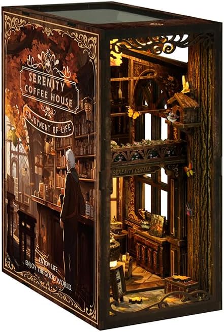 Book Nook Kit für Erwachsene - CRIOLPO DIY Miniatur Haus Holzpuzzle 3D Puppenhaus - Buchstütze für B