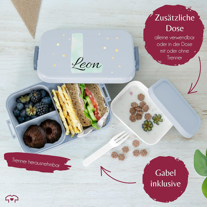 Kinder Bento Box Midi Lunchbox Mepal Bentobox - Initialen Buchstabe - Personalisierbare Brotdose mit