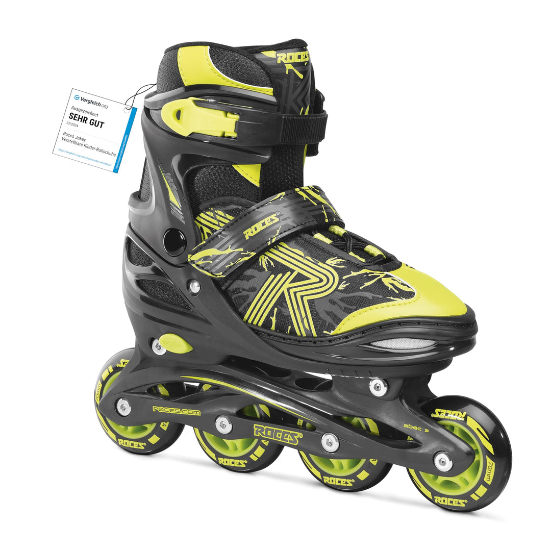 Roces Jokey 3.0 Inline Skate 38 Black-Lime, 38 Black-Lime