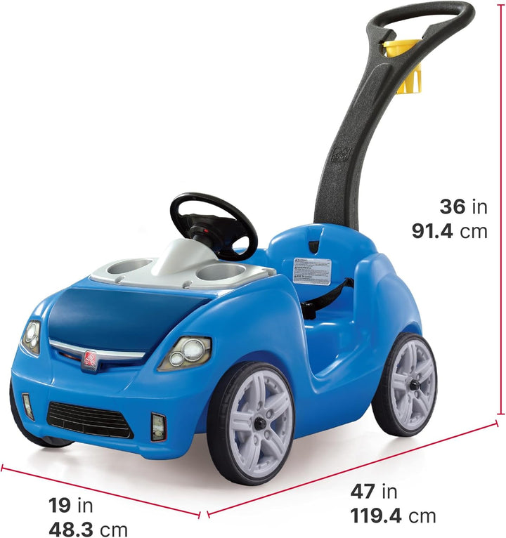 Step2 Whisper Ride Kinderauto/Rutscher in Blau | Spielzeug Auto mit Schiebestange | Kinderfahrzeug/R