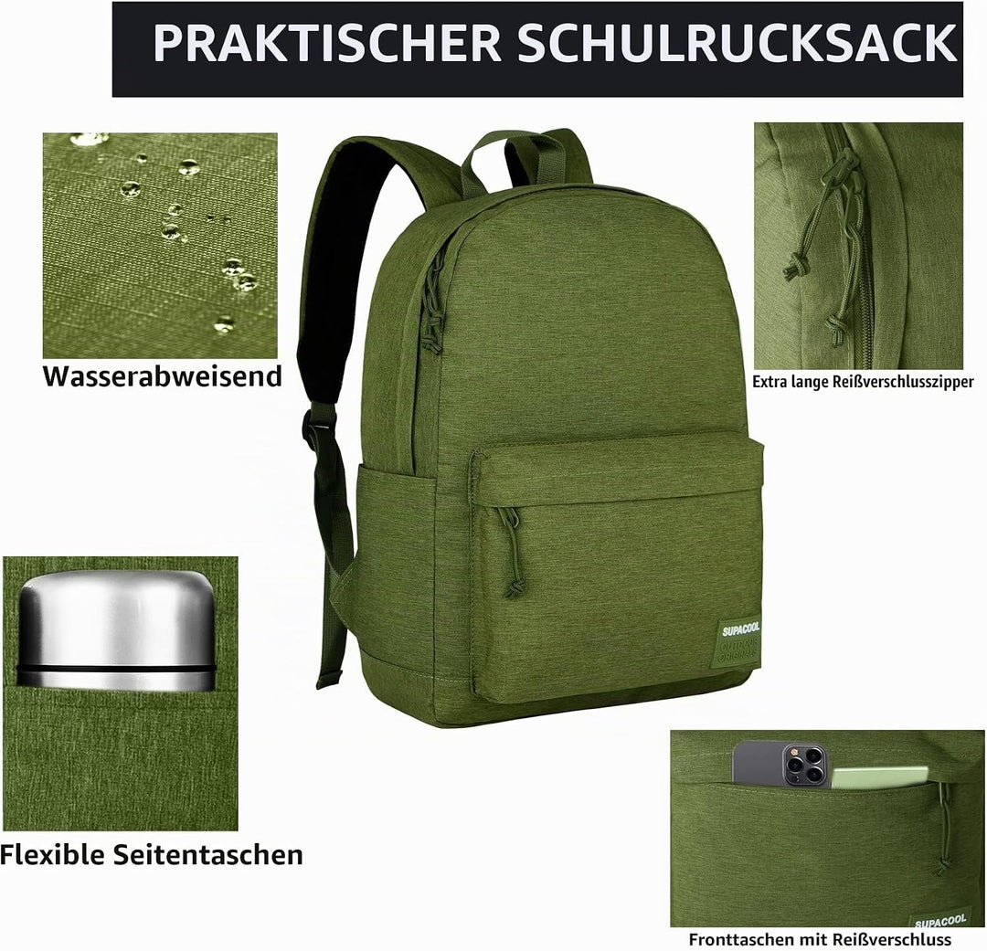 SUPACOOL Leichter Casual Laptop Rucksack mit Laptop Fach 15,6 Zoll für Männer und Frauen, Rucksack f