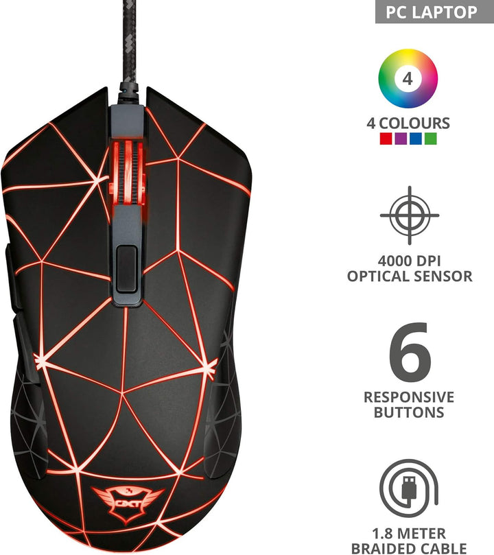 Trust Gaming GXT 133 Locx LED Gaming Maus (800-4000 DPI)