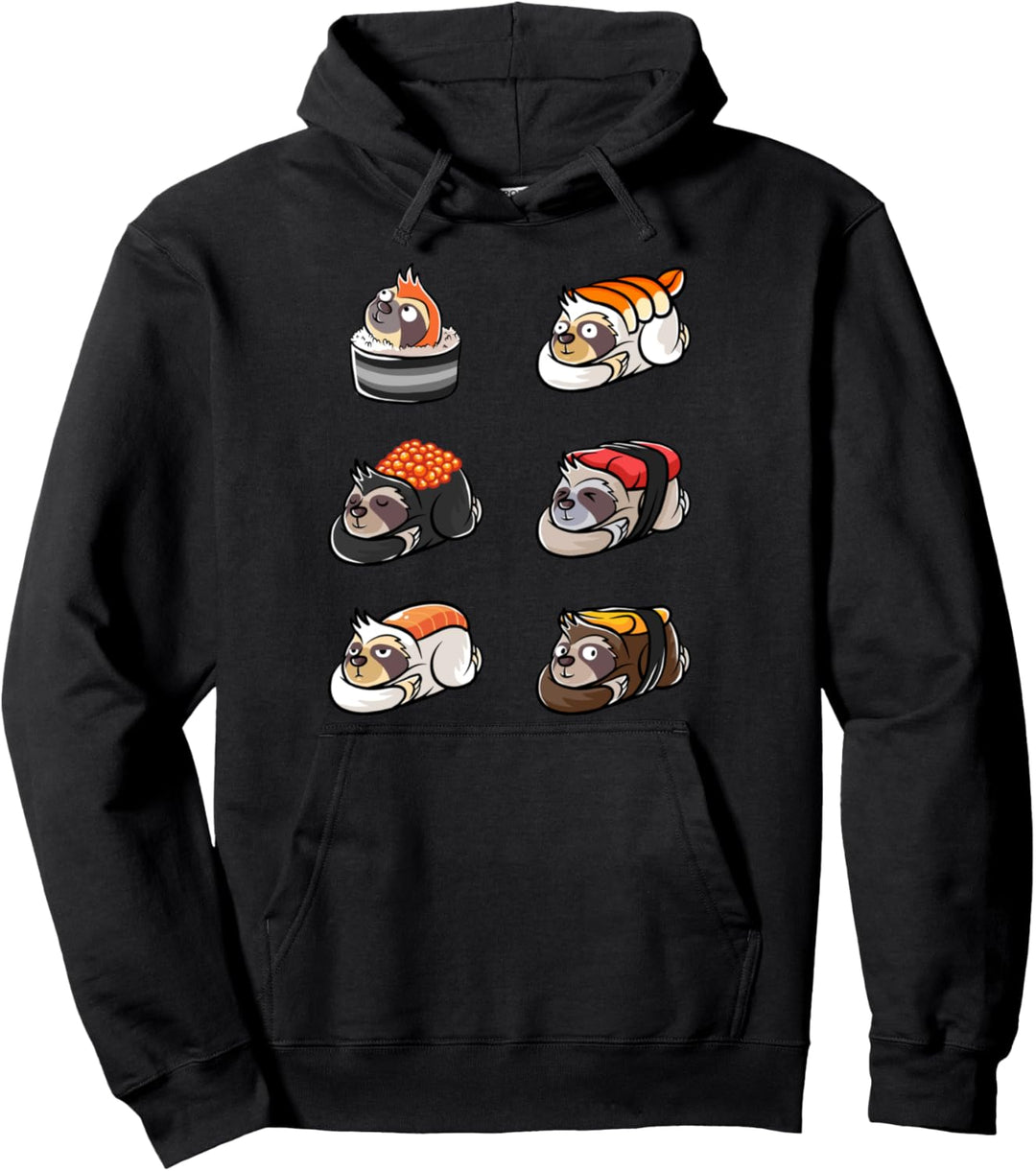 Sushi Rollen Faultier Kollektion japanischer Sushi Sloth Pullover Hoodie