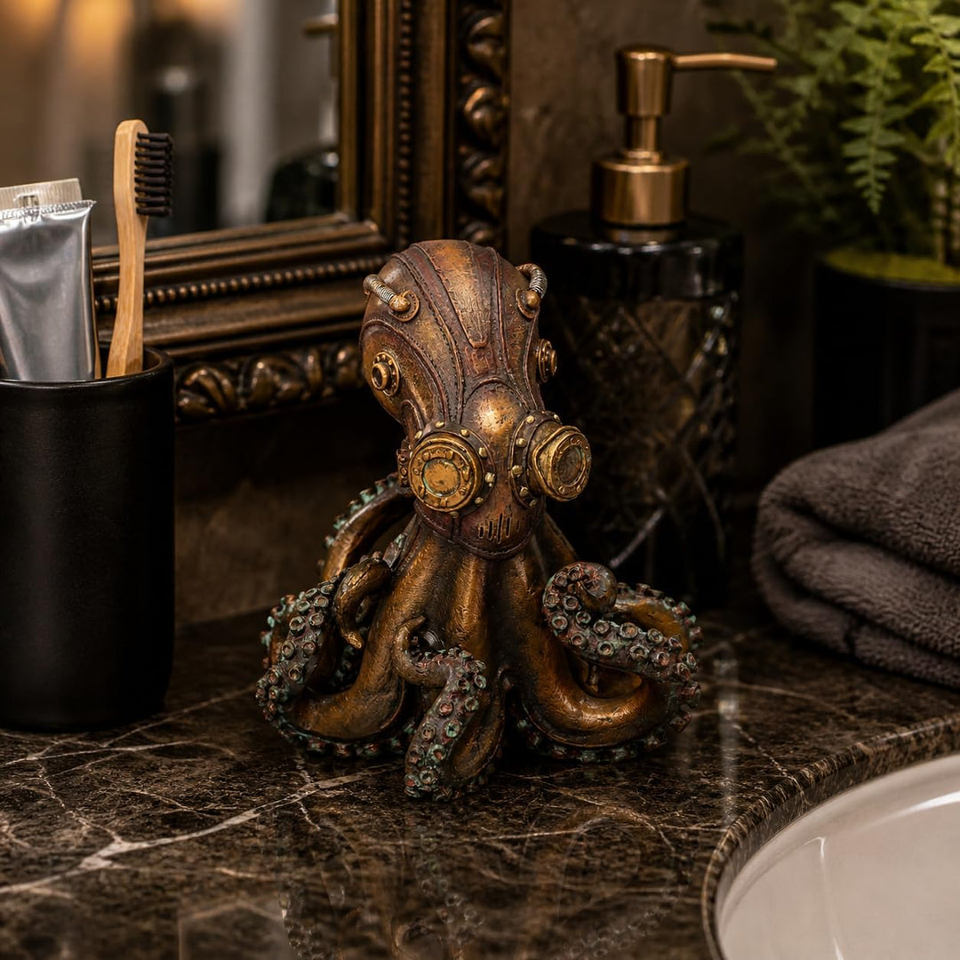 Nemesis Now Octo-Steam Figur 15 cm, bronzefarben, Kunstharz, 21 cm