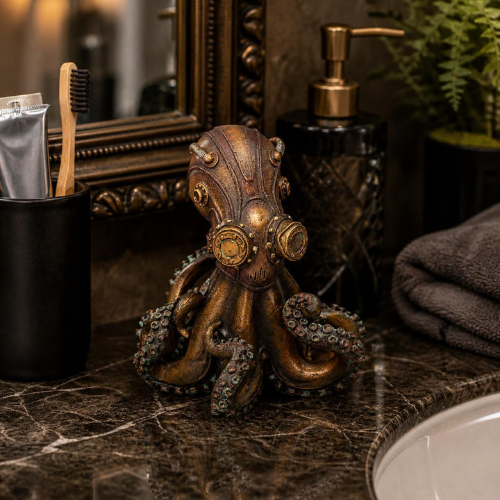 Nemesis Now Octo-Steam Figur 15 cm, bronzefarben, Kunstharz, 21 cm