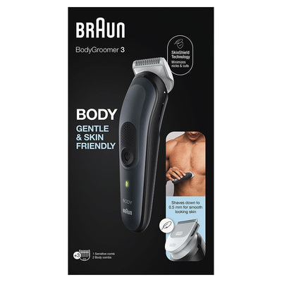 Braun BodyGroomer 3 BG 3350 SkinShield Technologie, 3 Einsätze Bodycare Set