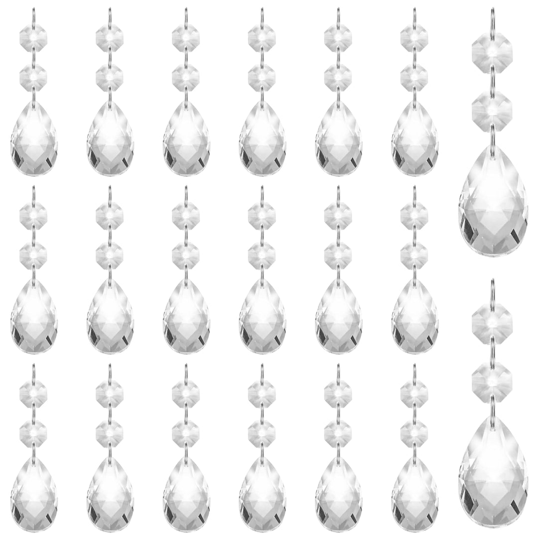 Belle Vous Glaskristalle zum Aufhängen - 8,6cm Kronleuchter Perlen Anhänger Tropfen (20er Pack) - De