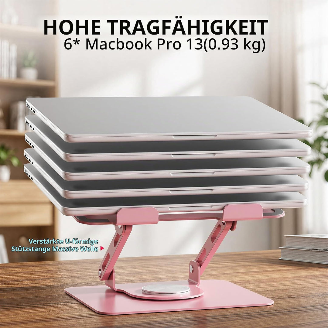SOUNDANCE Laptopständer mit 360° drehbarer Basis, Ergonomische Computererhöhung für Schreibtisch, Ei