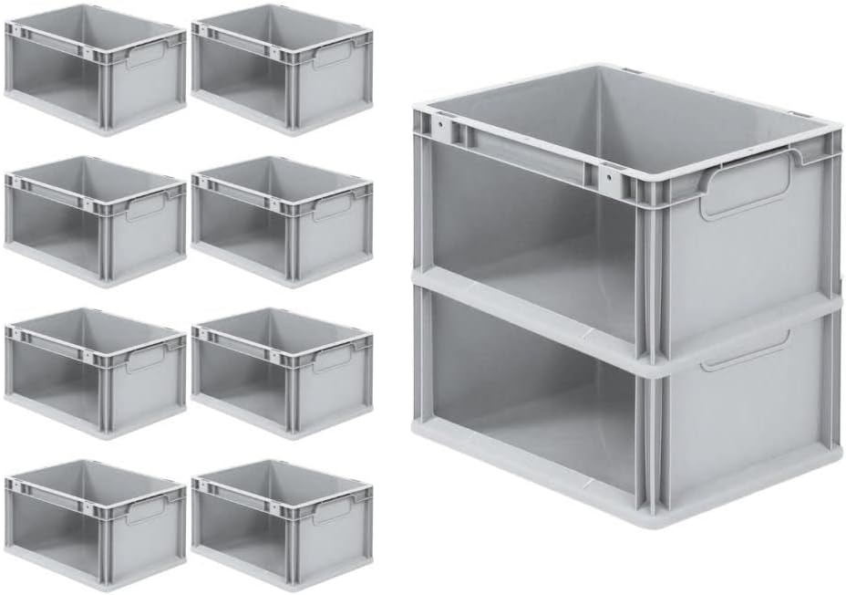 SparSet 10x Eurobox NextGen Store | HxBxT 22x30x40cm | 20 Liter | Seite offen | Eurobehälter, Transp