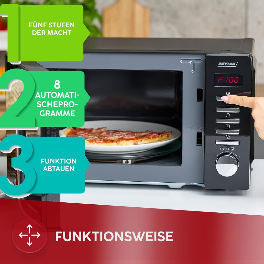 MPM Mikrowelle MPM-20-KMT-05 20 L - Mikrowellenofen für schnelles Kochen - Erwärmen und Auftauen - D